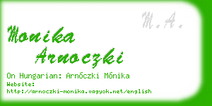 monika arnoczki business card